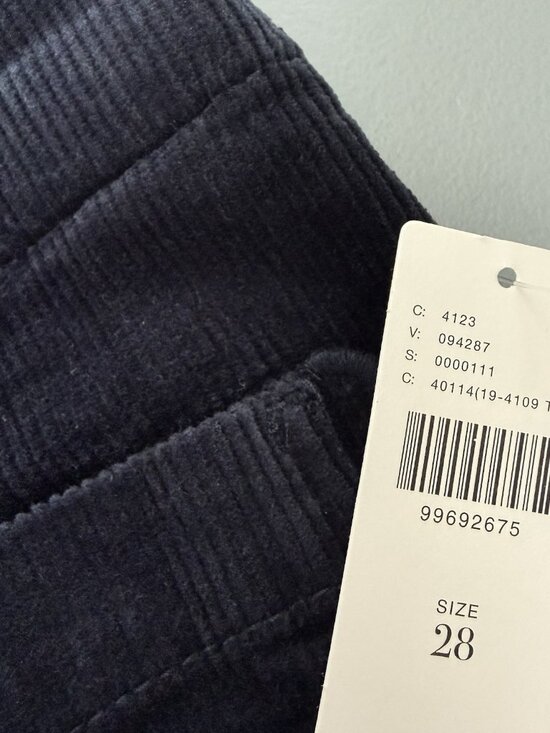 Anthropologie Colette Corduroy Crop Pants Scallop Pocket Wide Leg Size 28 Navy - Picture 9 of 11